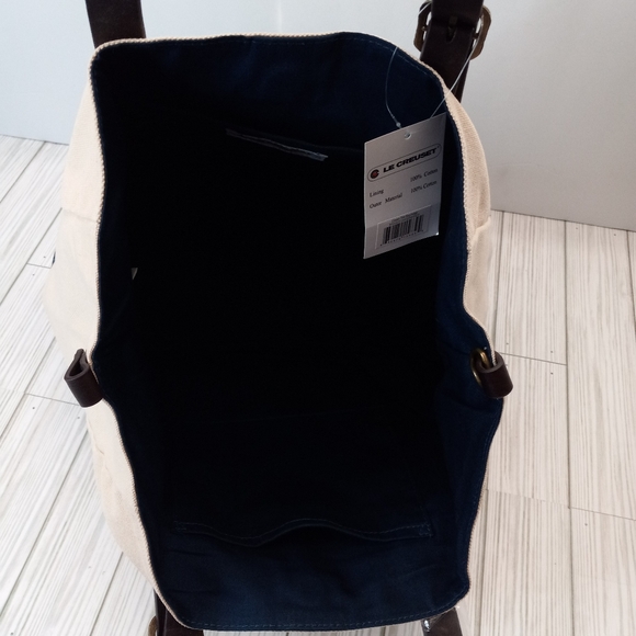 RARE Le Creuset Classic Canvas Indigo Tote Bag - Picture 6 of 12